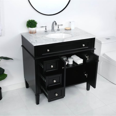 Elegant Decor 36 Inch Single Bathroom Vanity In Black VF12536BK